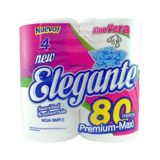 Producto - ELEGANTE PAPEL HIGIENICO 4X80 ALOE (BULTO) COD 914