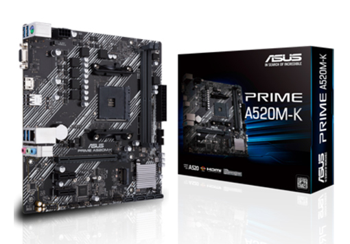 Producto - Mother skt AM4 Asus Prime A520M-K -vga/hdmi2.1 -ddr4 -4 x Sata 3 -1 x M.2 socket