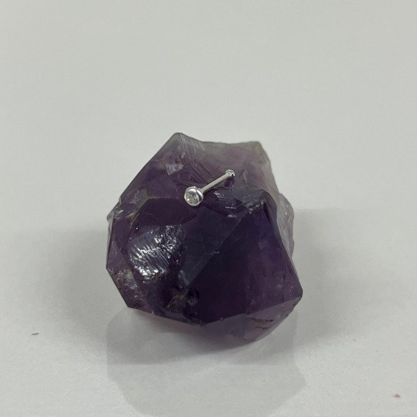 Producto - Piercing recto de nariz plata italiana circulo cubic