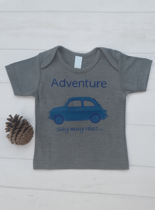 Producto - Remera Gris Oscura Estampado