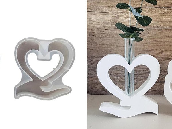 Producto - Florero CORAZÓN CON MANO para Tubo BM3775