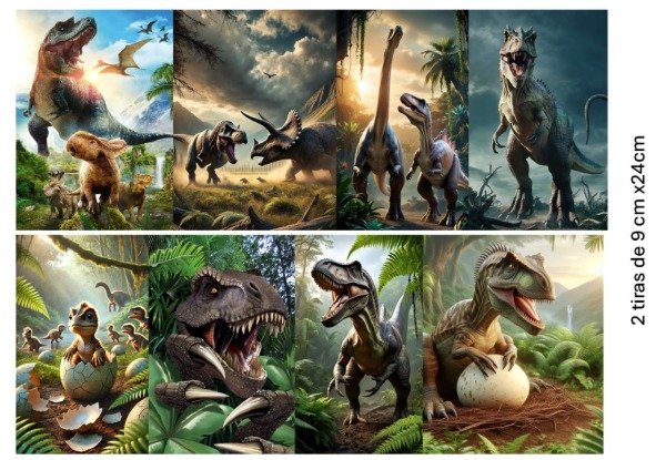 Producto - LAMINA DINOSARIO JURASIC CON TOPPERS