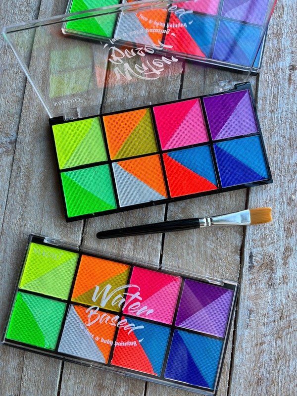 Producto - PALETA DE MAQUILLAJE ARTÍSTICO AL AGUA DÚO + PINCEL