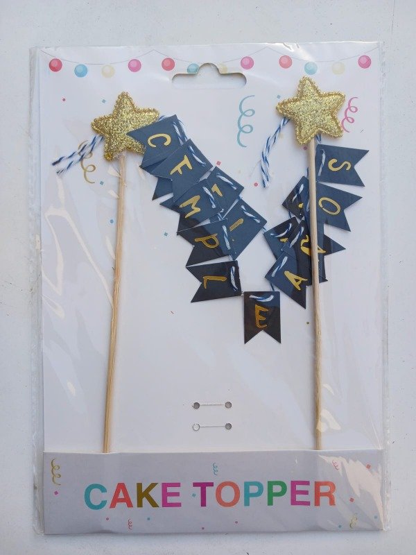 Producto - Topper Banderín "FC" c/Estrellas Negro