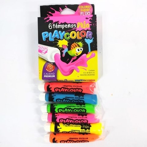 Producto - TEMPERA Playcolor Fluo Pomo 8cc. x6u. Surt.