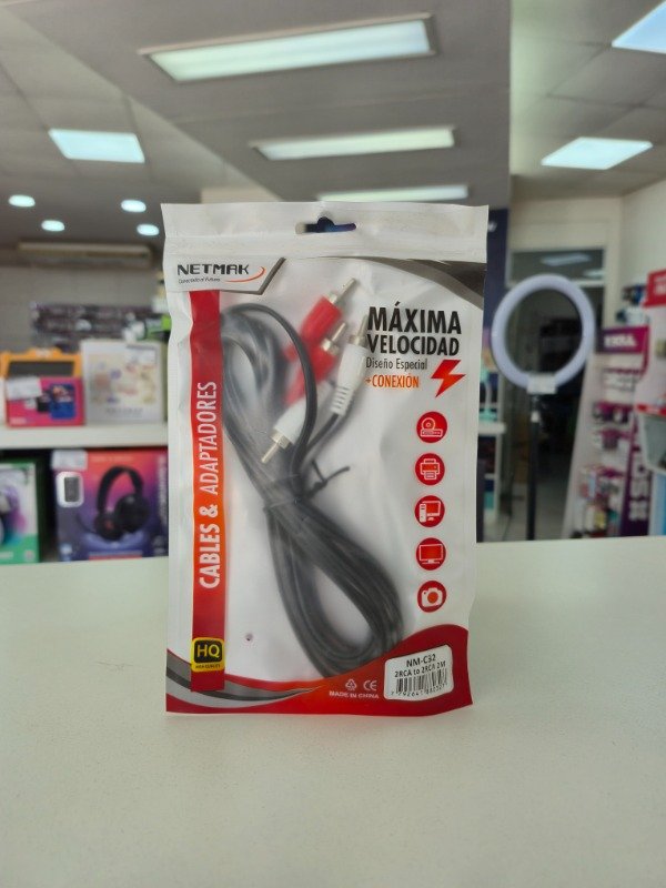 Producto - Cable 2RCA a 2RCA 2 Metros Netmak NM-C32