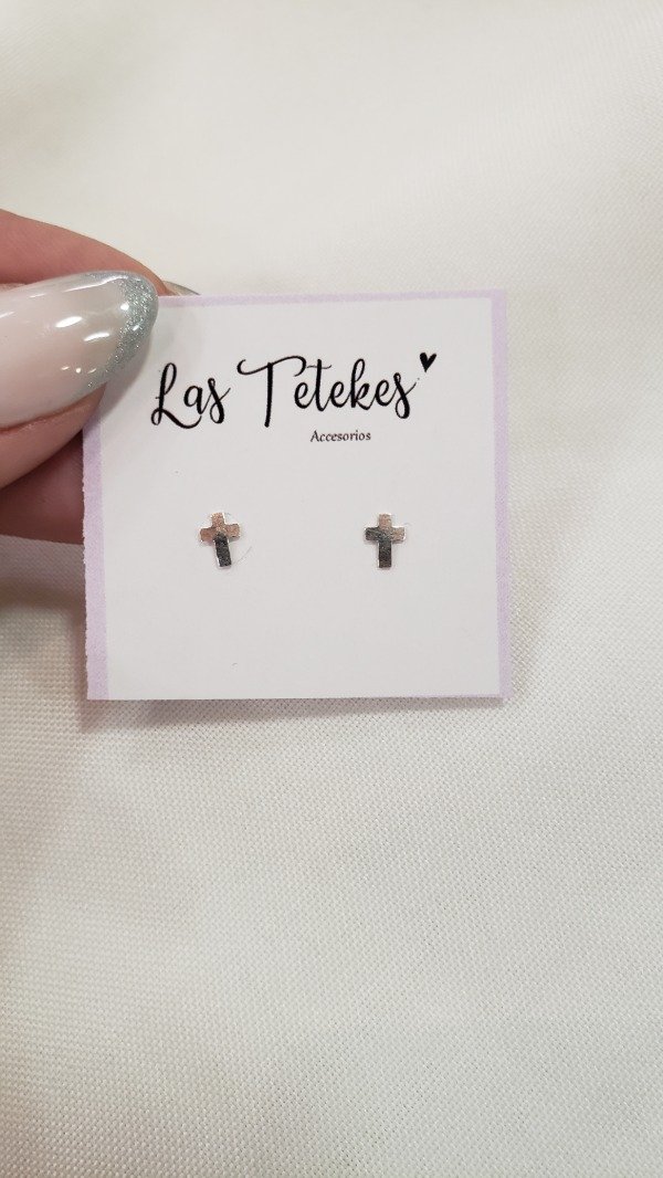 Producto - Aros cruz plata