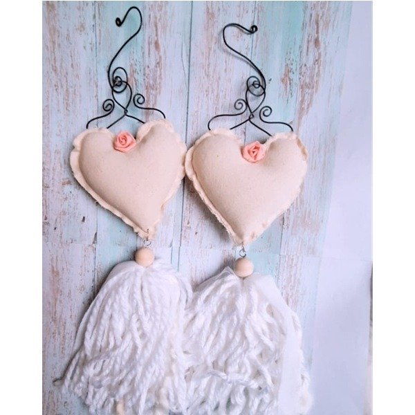 Producto - Borla corazon alambre y tela