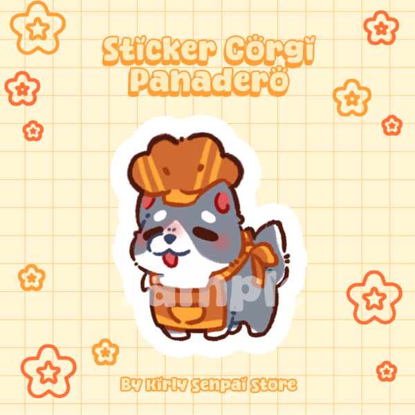 Producto - Sticker Corgi Panadero