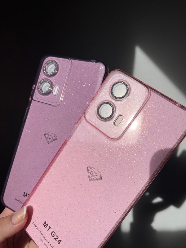 Producto - Cases glitter cubre cámara con vidrio Motorola - 1