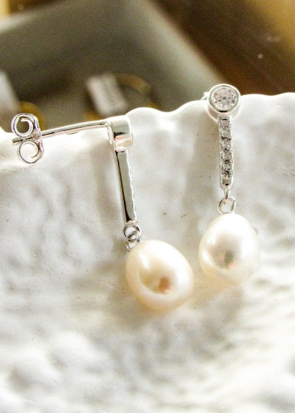 Producto - Aros Pasantes Colgante con Perla