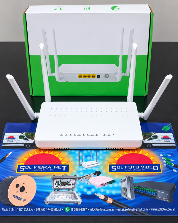 Producto - ONU CABLEQUIP DUAL + CATV + WIFI 5 + COMPATIBLE HW