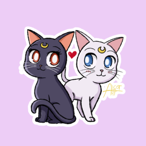 Producto - Stickers en Vinilo - Michis - Sailor Moon - Luna y Artemis