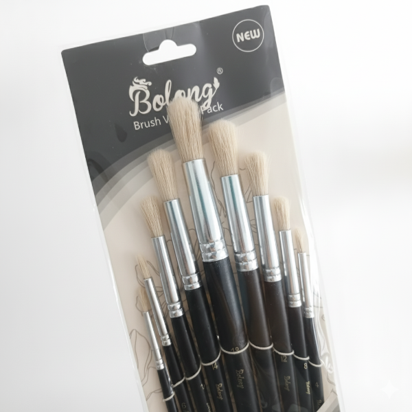 Producto - Set de 9 pinceles cerda dura (para técnica de brocha seca)