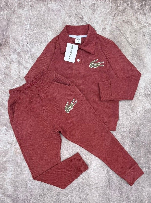 Producto - CONJUNTO LACOSTE BORDO (CHOMBA + PANTALÓN)