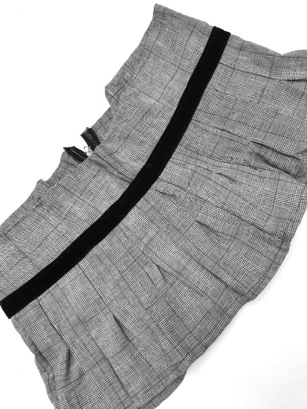 Producto - Pleated skirt Cuadrillé gris - 2