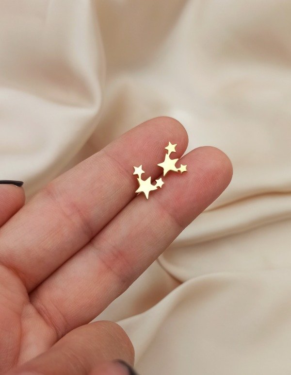 Producto - Aros estrellitas acero dorado