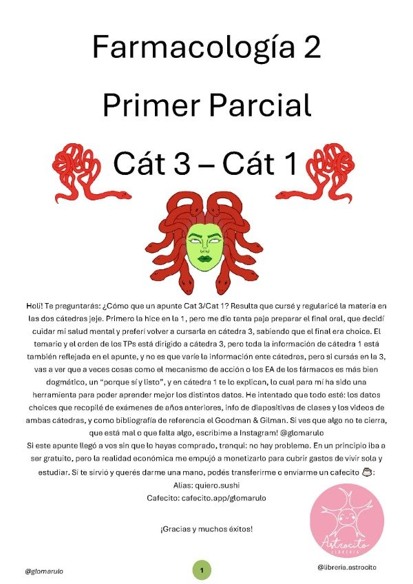 Producto - Farmacología I (Primer Parcial) - Glomarulo
