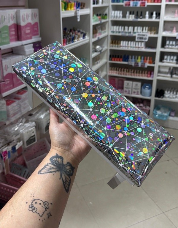 Producto - APOYA MANOS + MANTELITO PLATEADO CON LUNARES HOLO