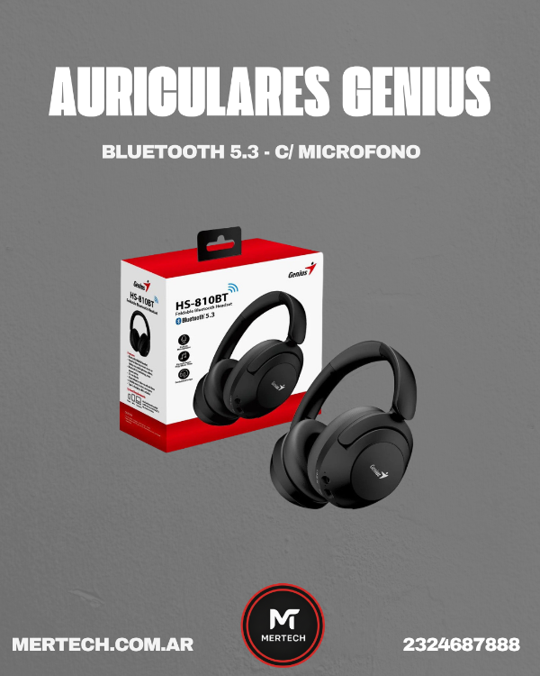 Producto - Auricular Genius HS-810 BT,Black (1735)