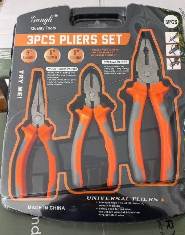 Producto - Set de Pinzas 3 Piezas Gangli Quality Tools