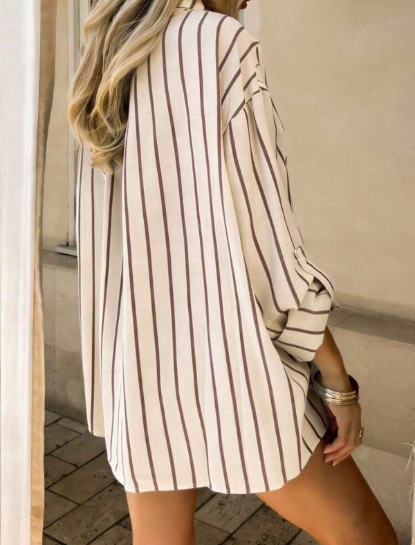 Producto - Camisa SHEIN manteca rayada - 2