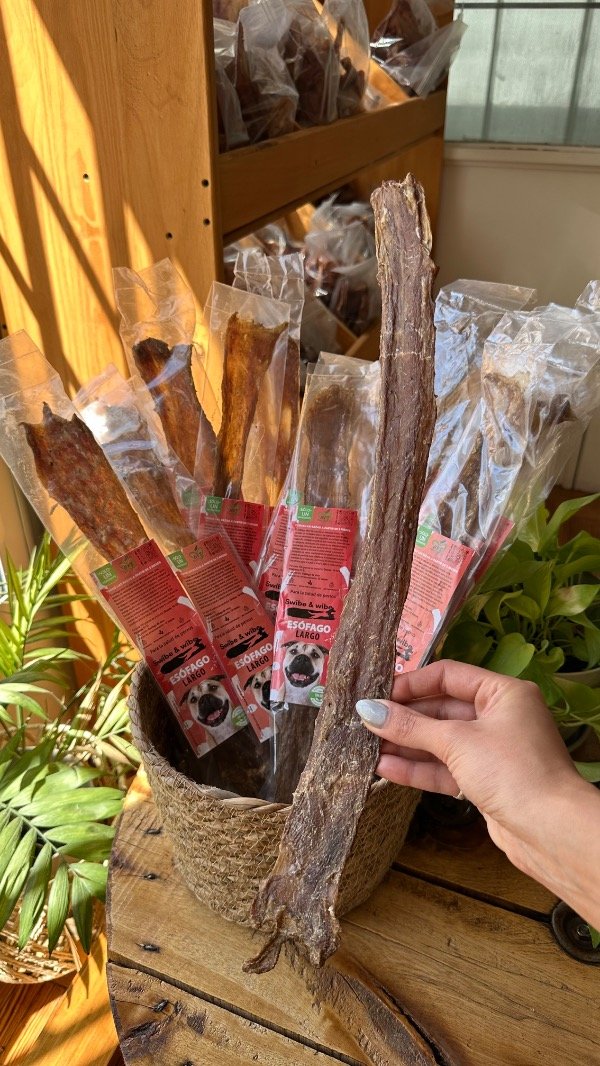 Producto - Esófago Largo de Res Natural para Perros - Masticación Prolongada 2u