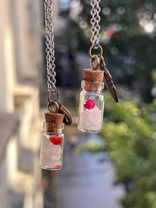Producto - 2 collares frasquito piedras energéticas