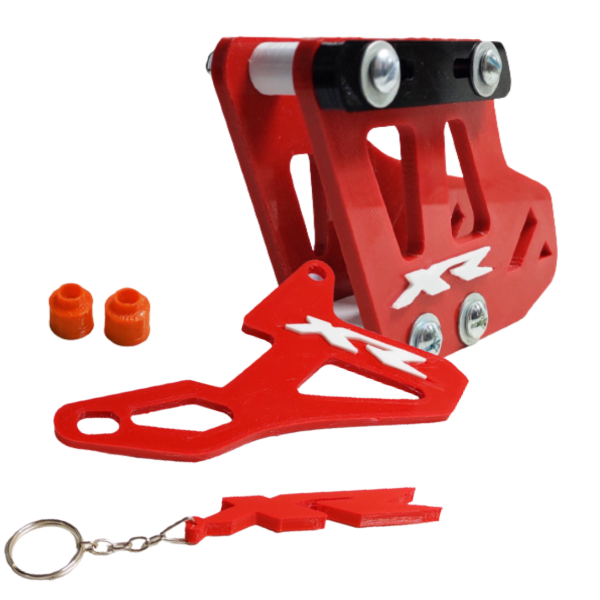 Producto - Kit Guia De Cadena Cubrepiñón con logo XR + Llavero Honda Tornado - 0