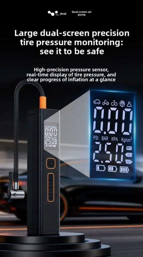 Producto - Inflador Portatil Electrico 150 Psi Digital Auto Moto Bici