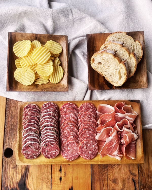 Producto - Copetinero Guayubira bandeja 15x30 + 2 platos de 15x15