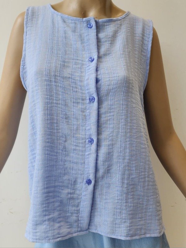 Producto - Musculosa Con Botón Lino "Africa" (Art. 6046)