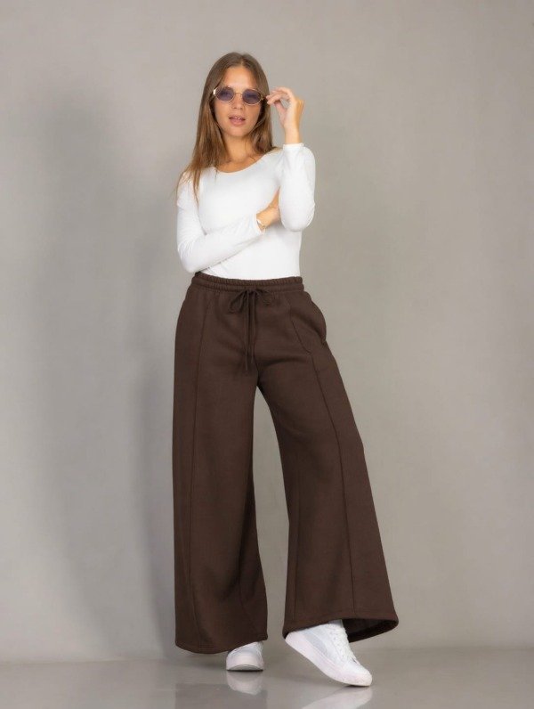 Producto - Pantalón Wide Leg Friza Chocolate