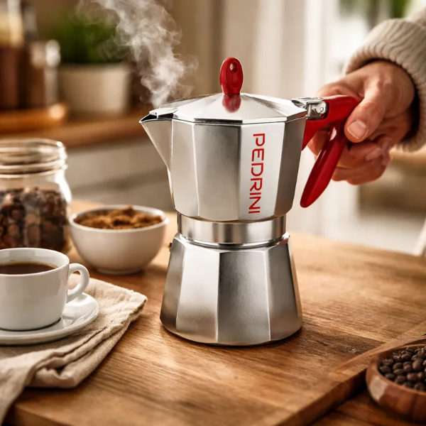 Producto - Cafetera Italiana Pedrini Aluminio 6 Pocillos 390 Cc