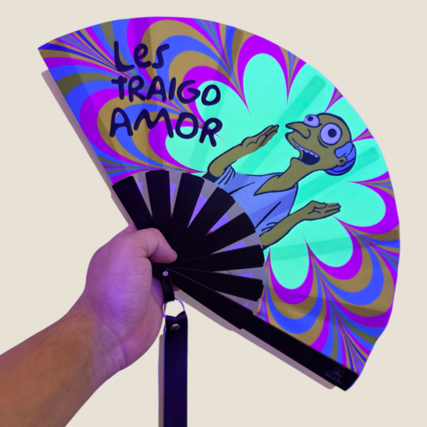 Producto - Abanico NEÓN "Les Traigo Amor Sr Burns" -Con accesorios-