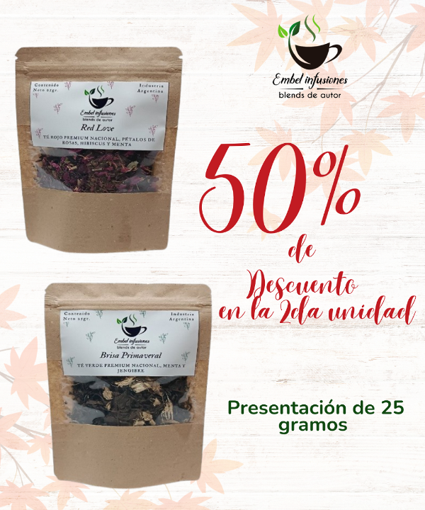 Producto - 2 blends de té de 25gr. el 2do al - 50 de descuento