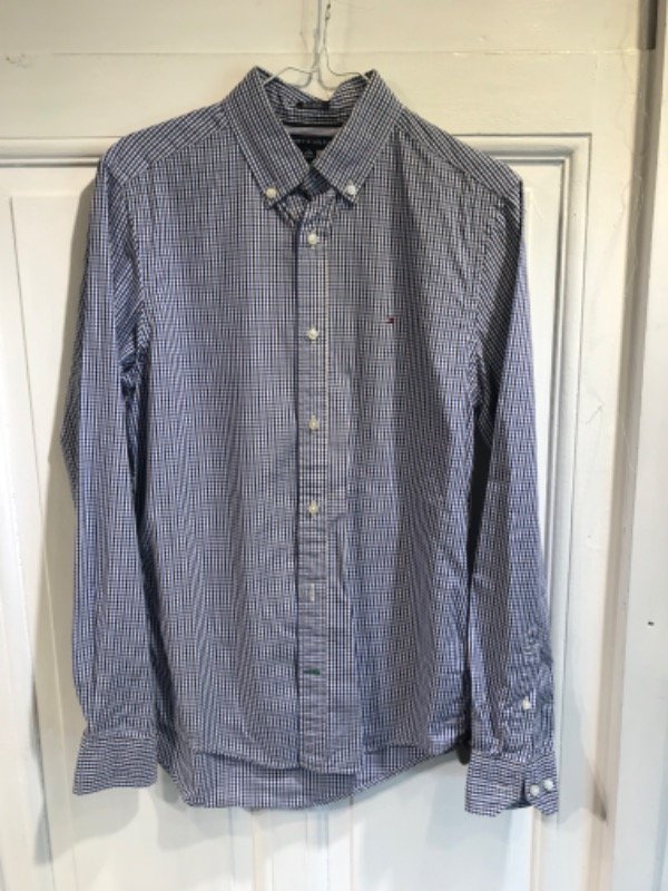 Producto - Camisa TOMMY HILFIGER cuadrillé azul y blanco Talle XS - PRECIO: 70X
