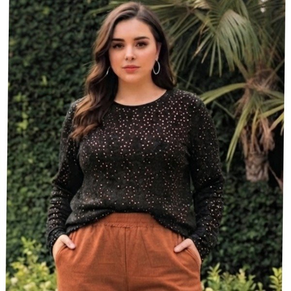 Producto - Sweter hilo con Lentejuelas chiquitas. Delicado y hermoso. - 0