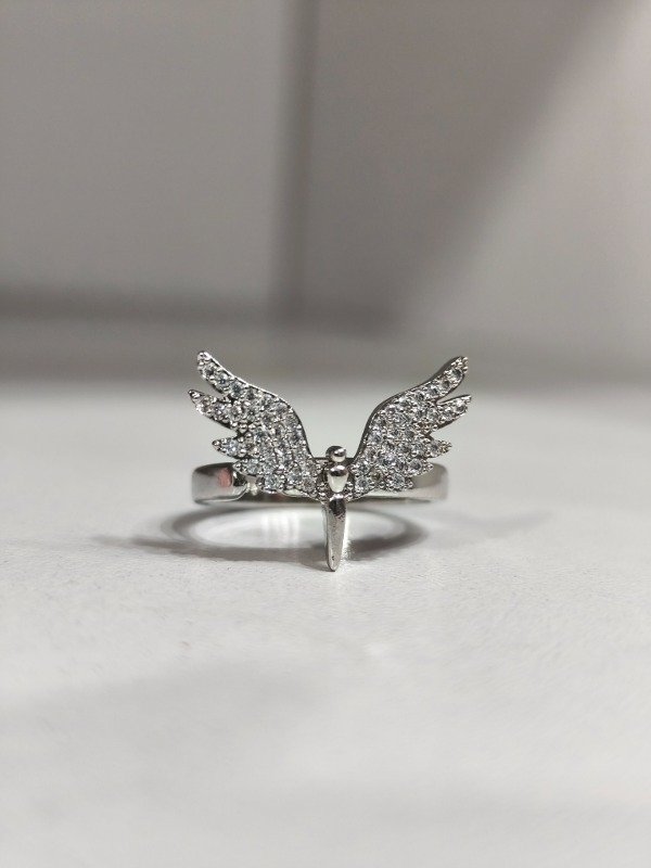 Producto - Anillo alas plateado