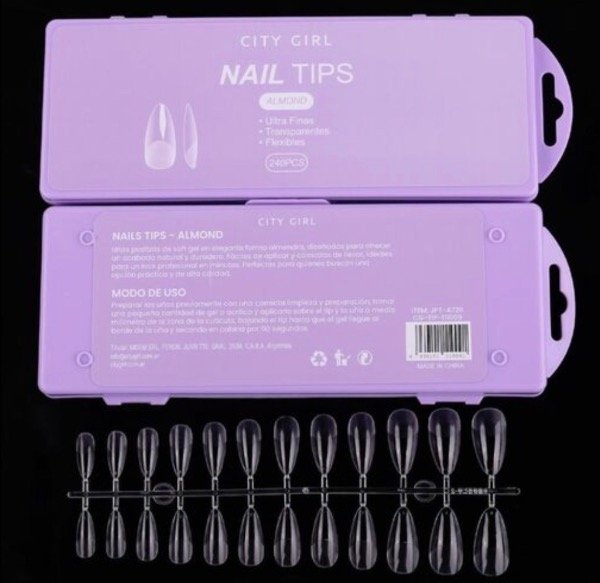 Producto - Tips Soft Gel Tips Soft Gel Almendra 240pcs Gity Girl