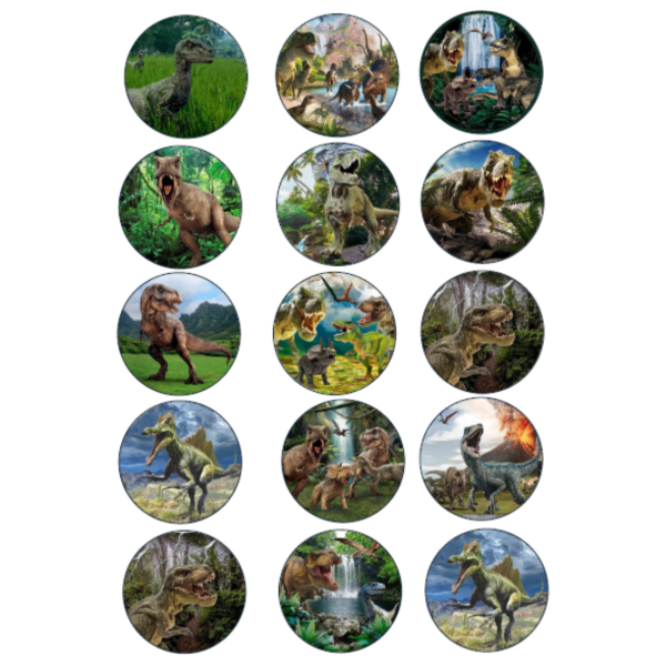 Producto - Lamina comestible cupcakes dinosaurios jurassic park