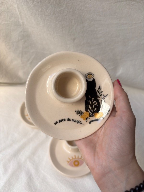 Producto - Portavela platito multiuso gatito Un poco de Magia