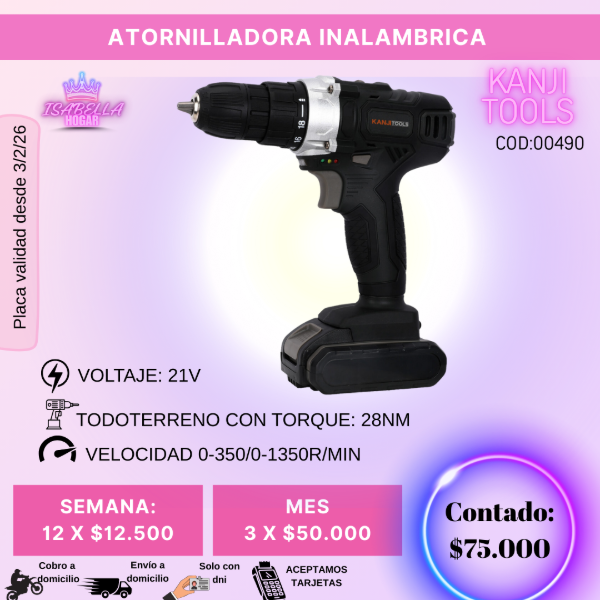Producto - ATORNILLADORA INALAMBRICA COD00490