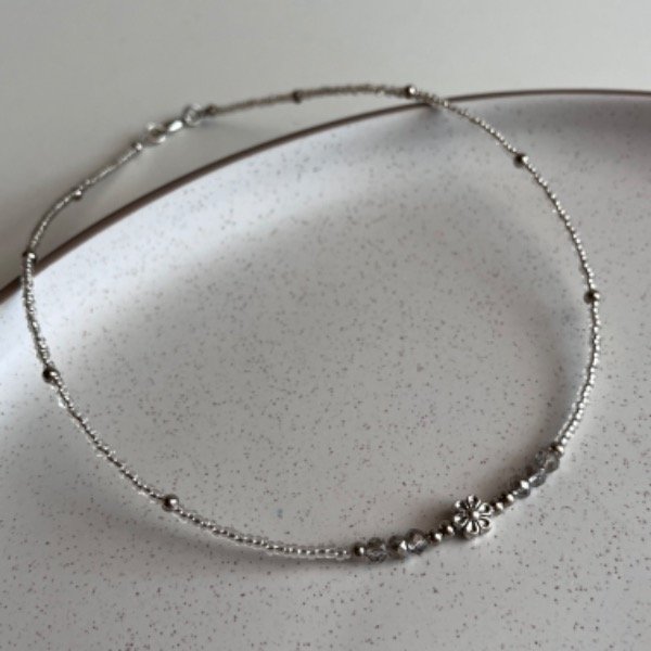 Producto - Choker Lana - plateado transparente