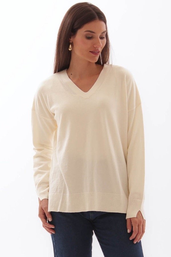 Producto - Sweater tajos laterales Pía Colorado - 2