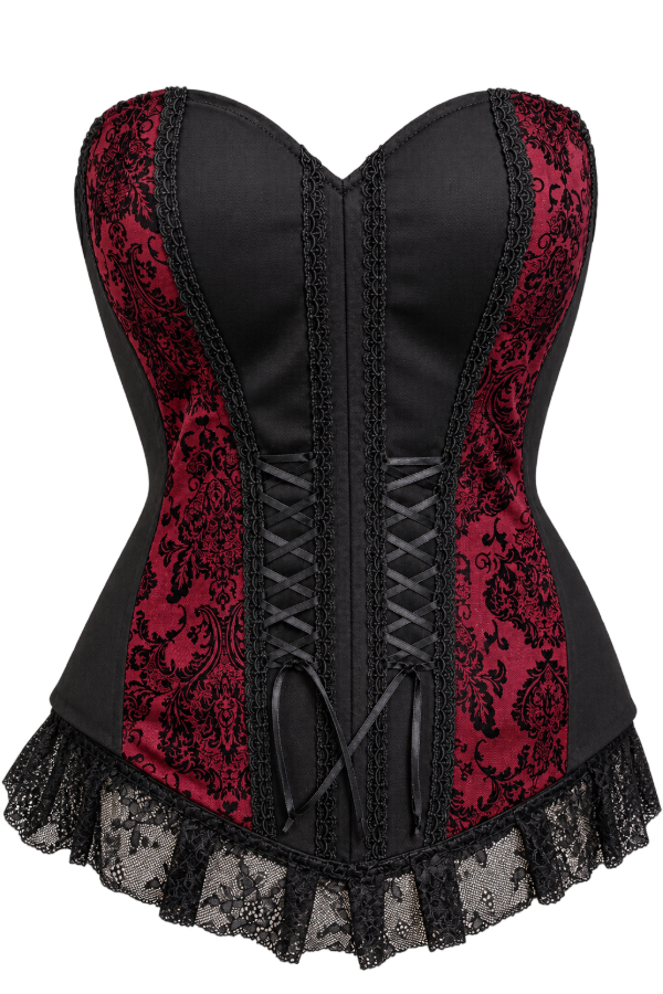 Producto - Corset Overbust deep red labrado -a pedido- - 0