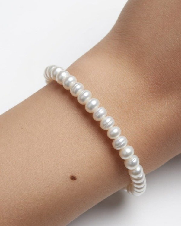 Producto - PULSERA ELÁSTICA PERLAS DE RÍO NATURAL