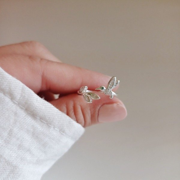 Producto - ANILLO IRIA COLIBRI REGULABLE PLATA 925
