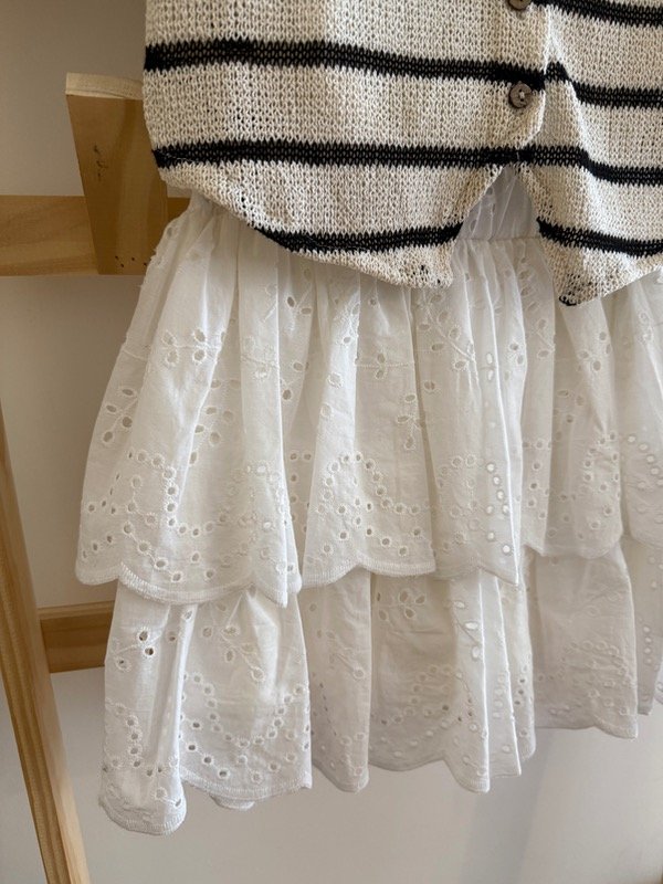 Producto - Falda short volados broderie blanca Agueda