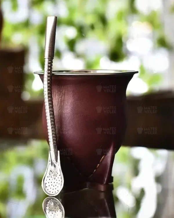 Producto - Combo Mate Camionero Premium Borravino + Bombilla de Acero